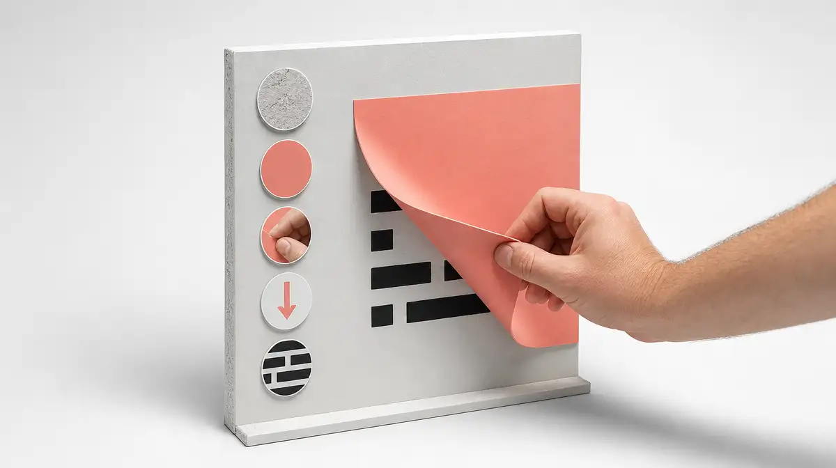 Diagram-like illustration of the five parts of a peel-away video prompt