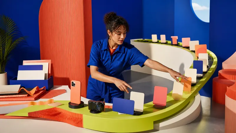 A creative producer directing campaign cards through a lime content production track